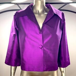 Calypso St. Barth Purple Silk Jacket Sz Small